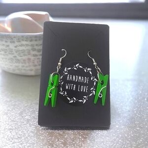 Handcrafted Miniature Clothespin Novelty Earrings
